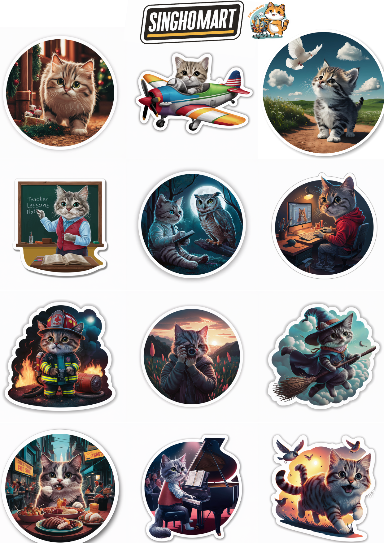 a6 size可愛貓咪貼紙